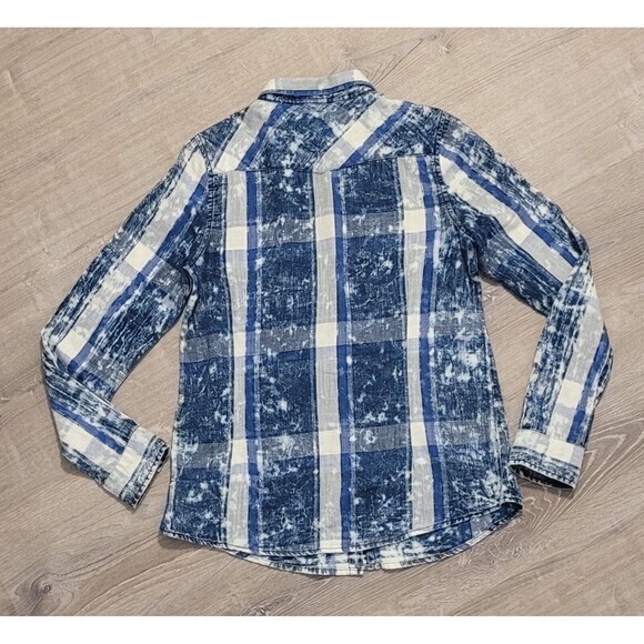 Lovestich‎ Women's Button Down Blue Plaid Country Cowgirl Shirt Size Small - Picture 6 of 9